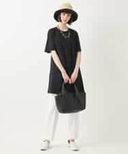 RLKHA16350 HIROKO BIS GRANDE(ヒロコ ビス グランデ) 【先行予約/大きいサイズ】カットワークデコ刺繍チュニック ブラック
