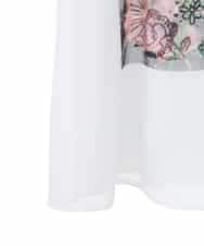 RLKHB30280 HIROKO BIS GRANDE(ヒロコ ビス グランデ) 【大きいサイズ】Busy ButterflyプリントレイヤードTシャツ /洗える ホワイト