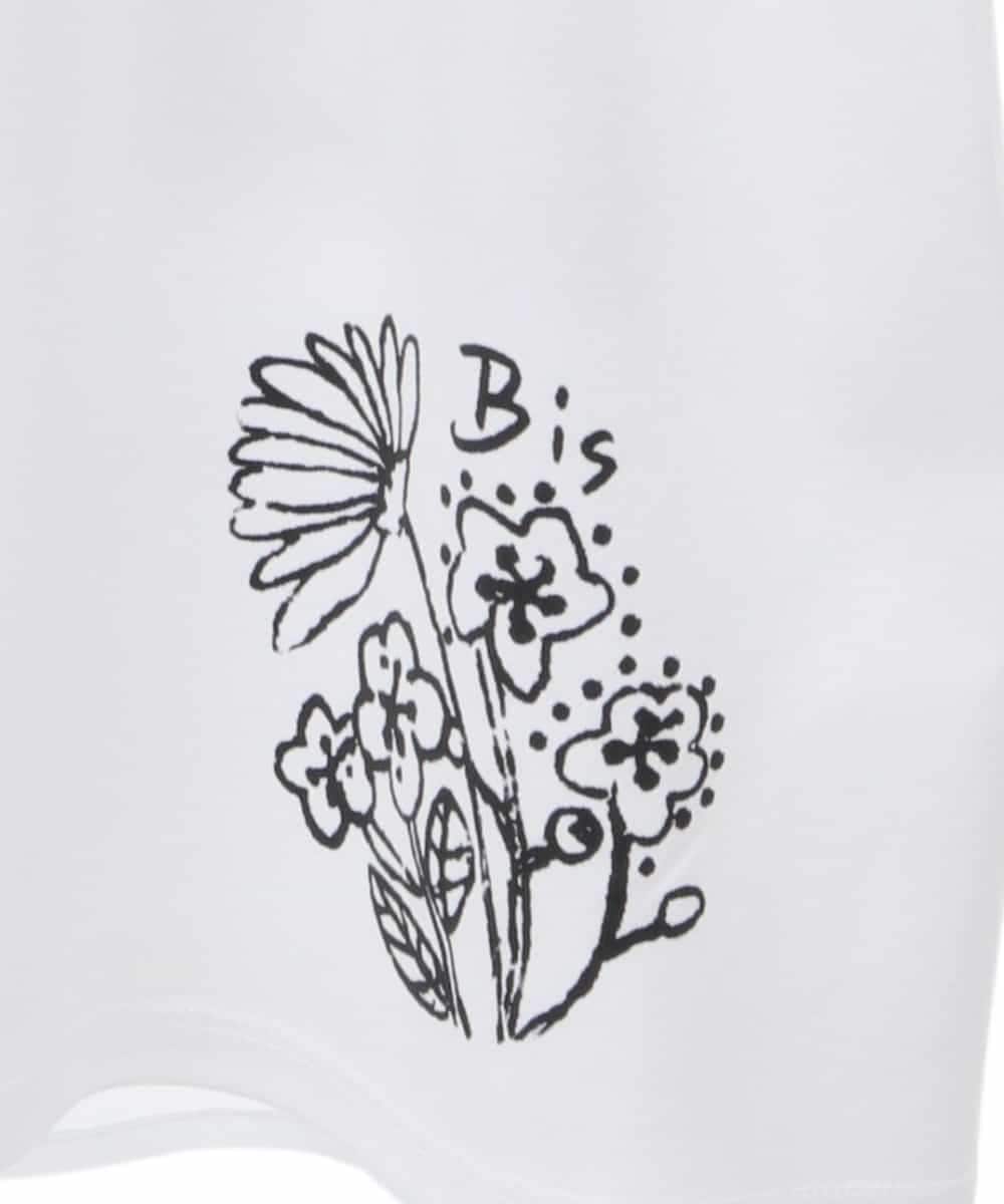 RLKHB30280 HIROKO BIS GRANDE(ヒロコ ビス グランデ) 【大きいサイズ】Busy ButterflyプリントレイヤードTシャツ /洗える ホワイト