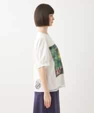 RLKHB30280 HIROKO BIS GRANDE(ヒロコ ビス グランデ) 【大きいサイズ】Busy ButterflyプリントレイヤードTシャツ /洗える ホワイト