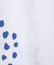 RLKHB32280 HIROKO BIS GRANDE(ヒロコ ビス グランデ) 【大きいサイズ】Happy Dots 配色プリントAラインチュニック /洗える ホワイト