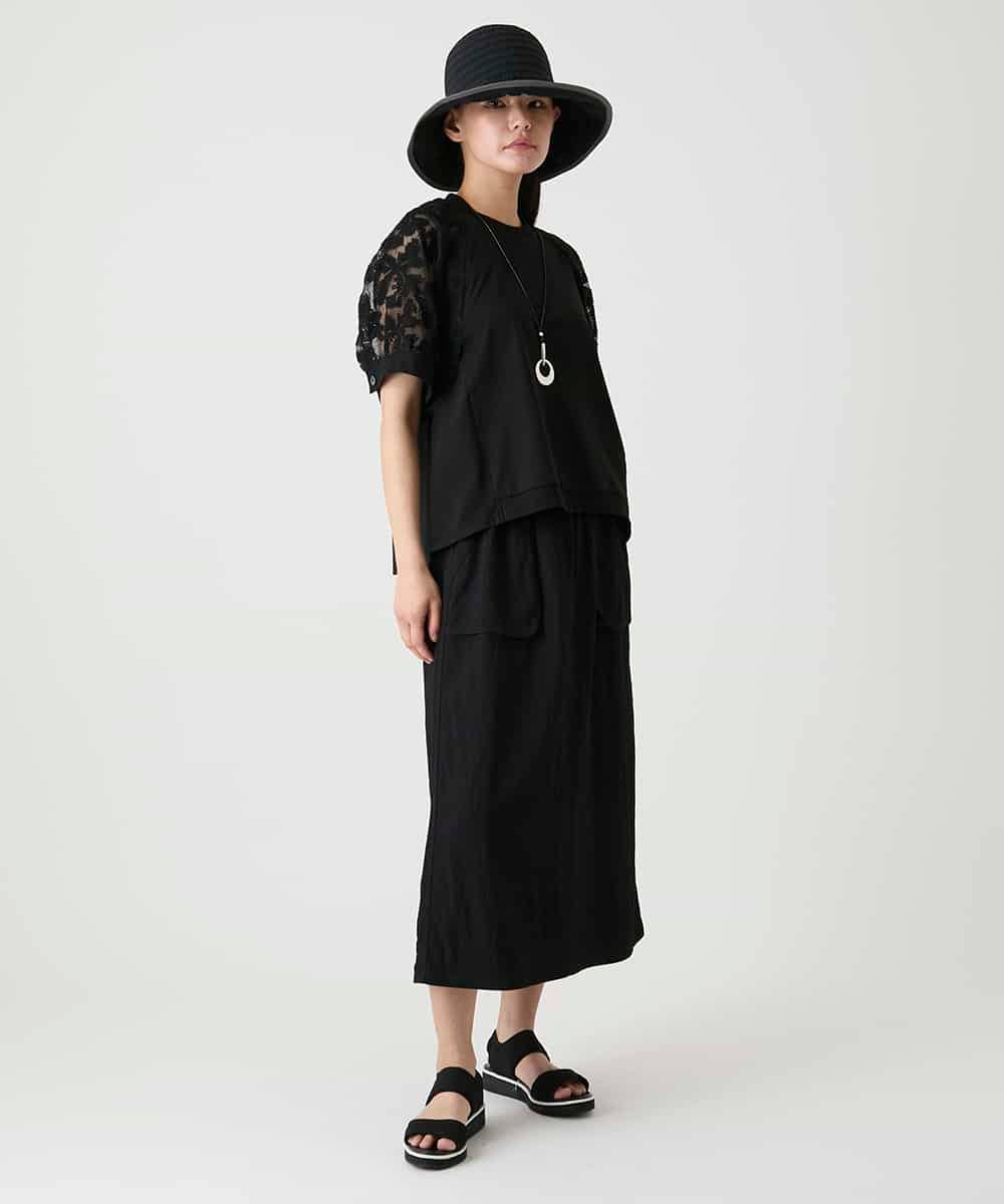 RLKHE05290 HIROKO BIS GRANDE(ヒロコ ビス グランデ) オーガンジー刺繍ドッキングプルオーバー ベージュ
