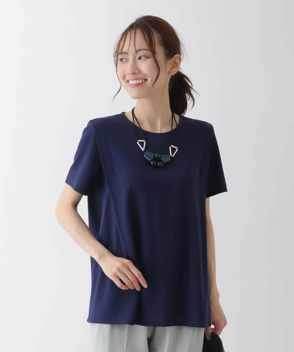 RLKHS20200 HIROKO BIS GRANDE(ヒロコ ビス グランデ) 【洗える】タックデザインプルオーバー ネイビー