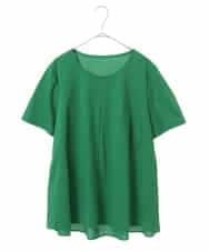 RLKHV15170 HIROKO BIS GRANDE(ヒロコ ビス グランデ) 【大きいサイズ】バックフレアドッキングTシャツ /洗濯機で洗える グリーン
