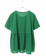 RLKHV15170 HIROKO BIS GRANDE(ヒロコ ビス グランデ) 【大きいサイズ】バックフレアドッキングTシャツ /洗濯機で洗える グリーン