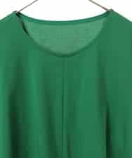 RLKHV15170 HIROKO BIS GRANDE(ヒロコ ビス グランデ) 【大きいサイズ】バックフレアドッキングTシャツ /洗濯機で洗える グリーン