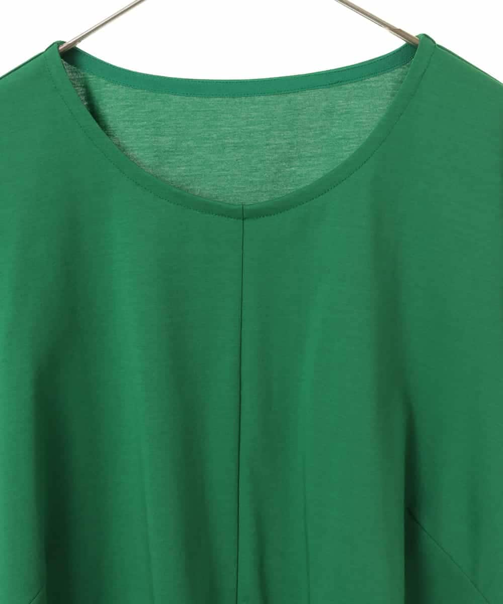 RLKHV15170 HIROKO BIS GRANDE(ヒロコ ビス グランデ) 【大きいサイズ】バックフレアドッキングTシャツ /洗濯機で洗える グリーン