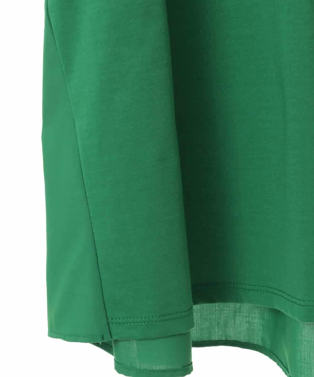 RLKHV15170 HIROKO BIS GRANDE(ヒロコ ビス グランデ) 【大きいサイズ】バックフレアドッキングTシャツ /洗濯機で洗える グリーン