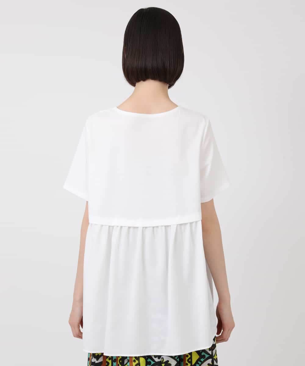 RLKHV15170 HIROKO BIS GRANDE(ヒロコ ビス グランデ) 【大きいサイズ】バックフレアドッキングTシャツ /洗濯機で洗える グリーン