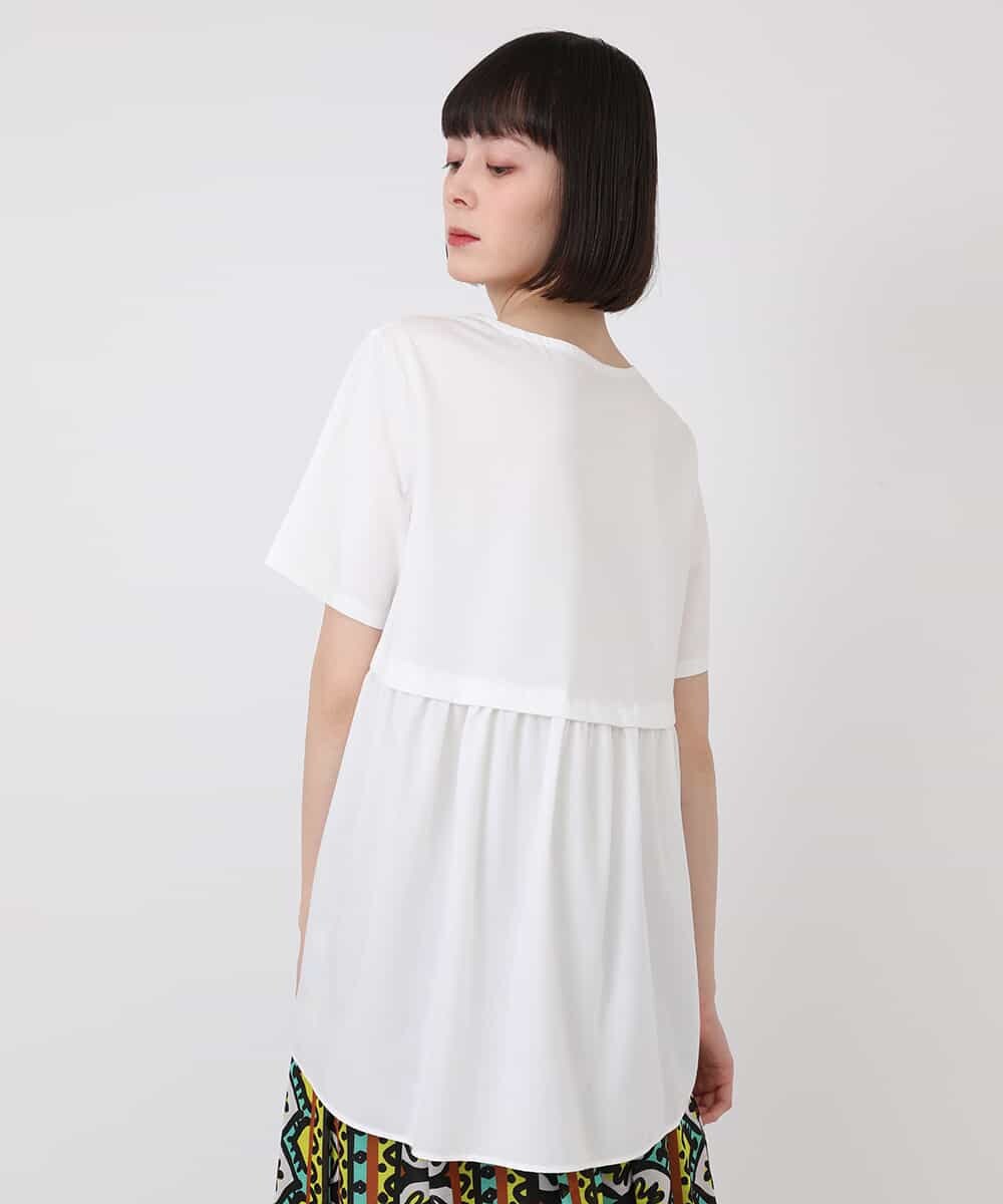 RLKHV15170 HIROKO BIS GRANDE(ヒロコ ビス グランデ) 【大きいサイズ】バックフレアドッキングTシャツ /洗濯機で洗える グリーン