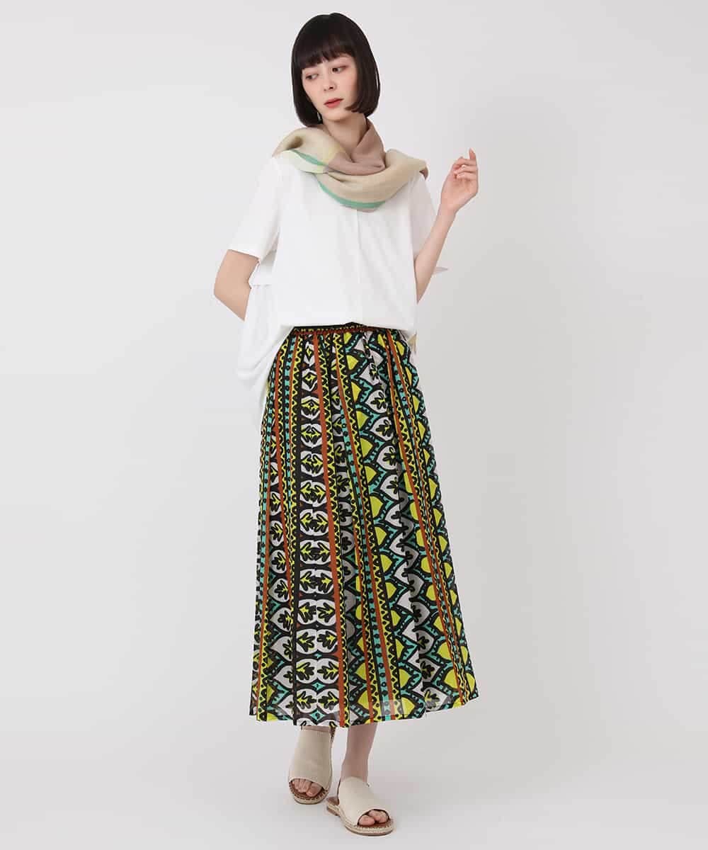 RLKHV15170 HIROKO BIS GRANDE(ヒロコ ビス グランデ) 【大きいサイズ】バックフレアドッキングTシャツ /洗濯機で洗える グリーン
