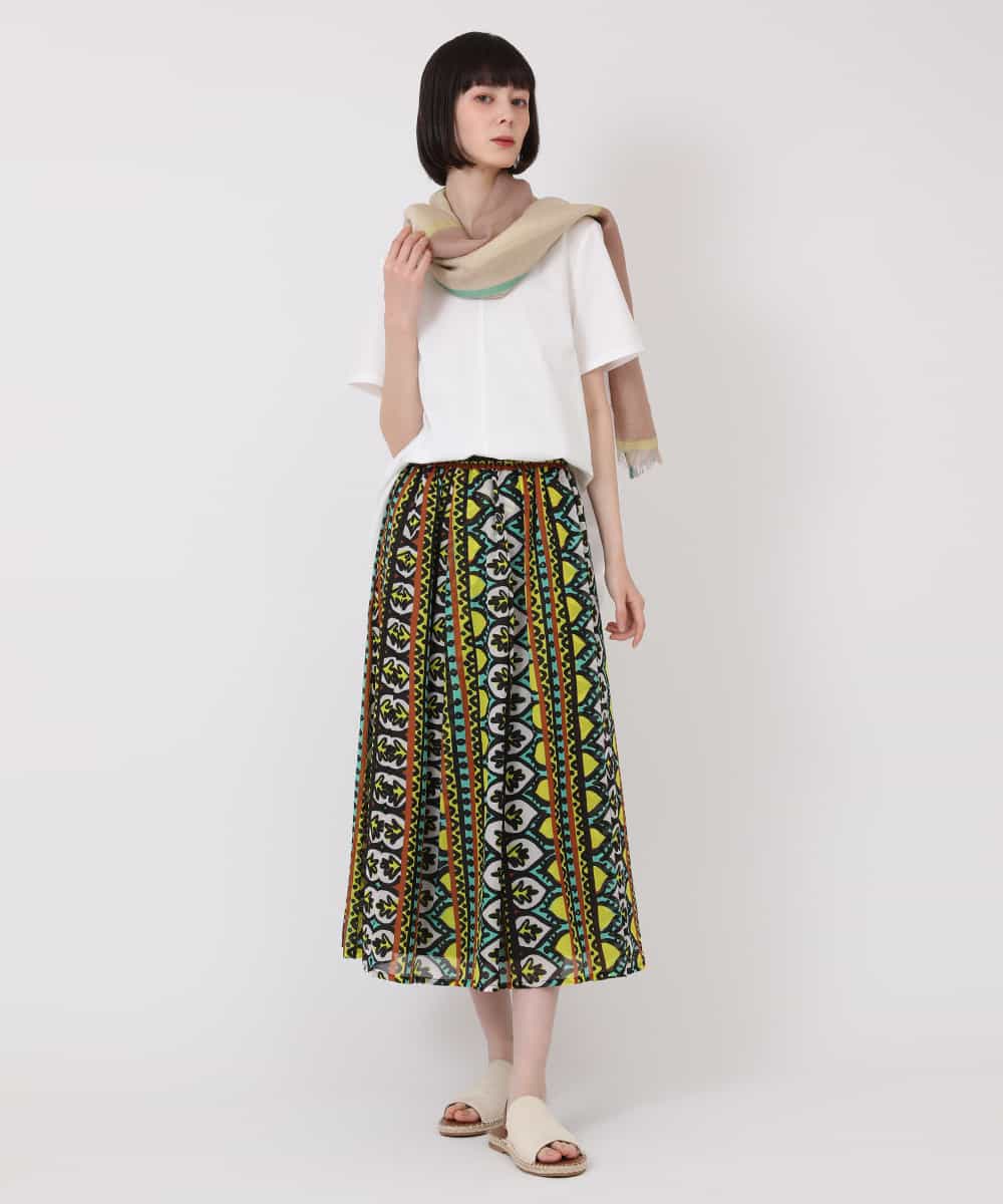 RLKHV15170 HIROKO BIS GRANDE(ヒロコ ビス グランデ) 【大きいサイズ】バックフレアドッキングTシャツ /洗濯機で洗える グリーン