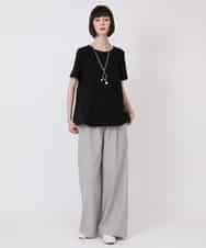 RLKHV15170 HIROKO BIS GRANDE(ヒロコ ビス グランデ) 【大きいサイズ】バックフレアドッキングTシャツ /洗濯機で洗える グリーン