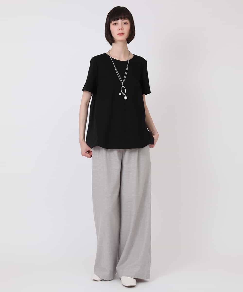 RLKHV15170 HIROKO BIS GRANDE(ヒロコ ビス グランデ) 【大きいサイズ】バックフレアドッキングTシャツ /洗濯機で洗える グリーン