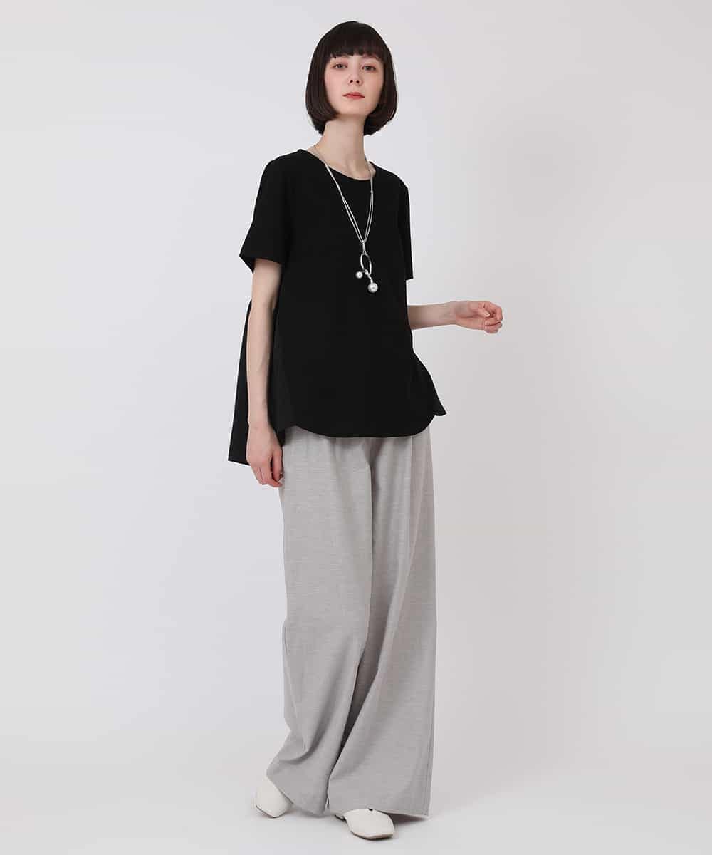 RLKHV15170 HIROKO BIS GRANDE(ヒロコ ビス グランデ) 【大きいサイズ】バックフレアドッキングTシャツ /洗濯機で洗える グリーン