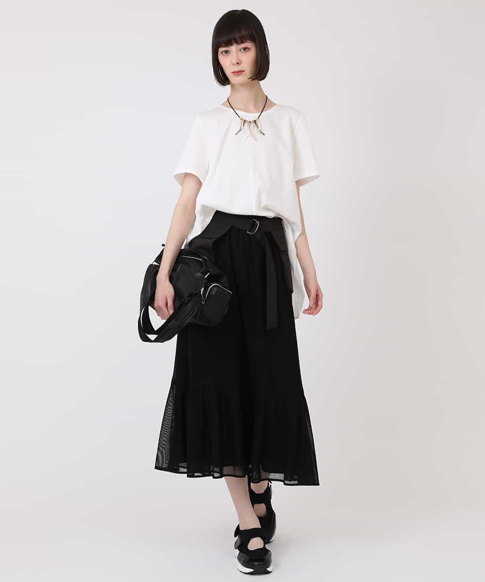 RLKHV15170 HIROKO BIS GRANDE(ヒロコ ビス グランデ) 【大きいサイズ】バックフレアドッキングTシャツ /洗濯機で洗える グリーン