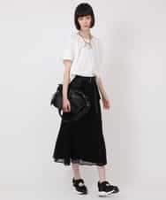 RLKHV15170 HIROKO BIS GRANDE(ヒロコ ビス グランデ) 【大きいサイズ】バックフレアドッキングTシャツ /洗濯機で洗える グリーン