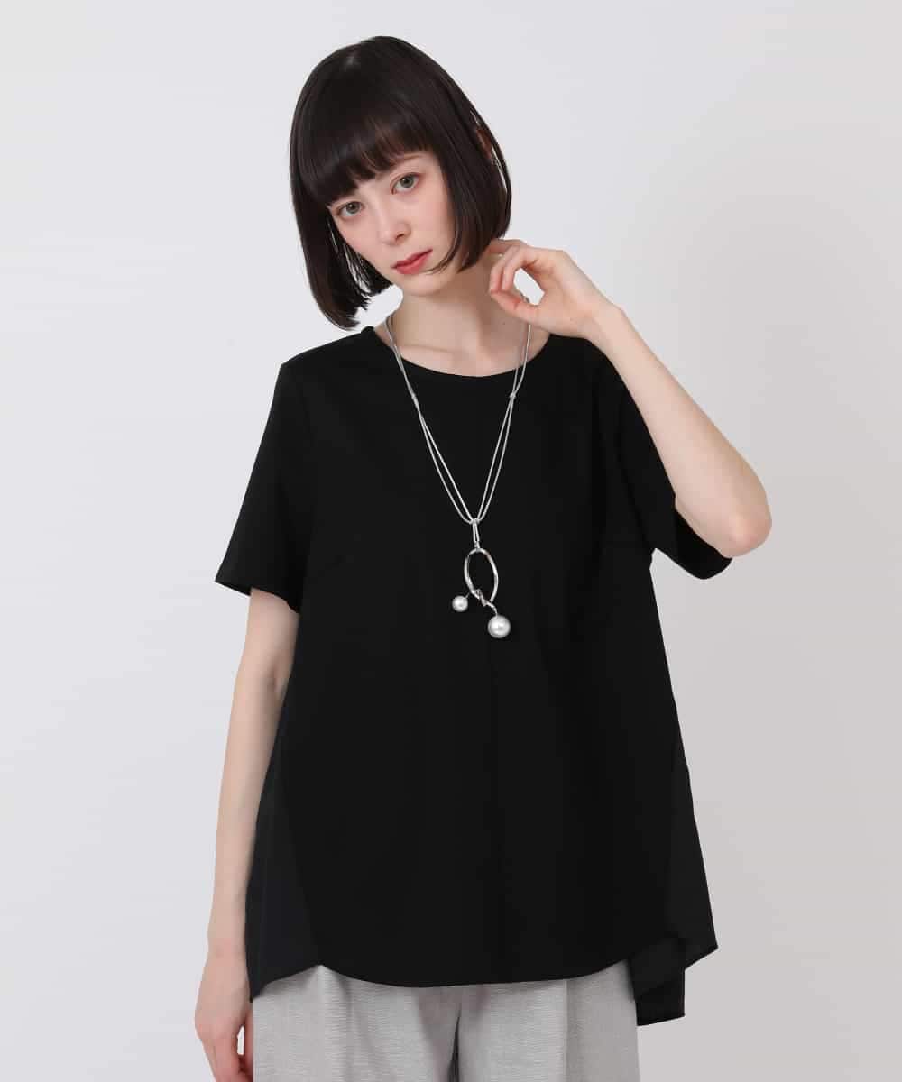 RLKHV15170 HIROKO BIS GRANDE(ヒロコ ビス グランデ) 【大きいサイズ】バックフレアドッキングTシャツ /洗濯機で洗える グリーン