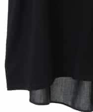 RLKHV16180 HIROKO BIS GRANDE(ヒロコ ビス グランデ) 【大きいサイズ】袖コンシャスドッキングTシャツ /洗濯機で洗える ブラック