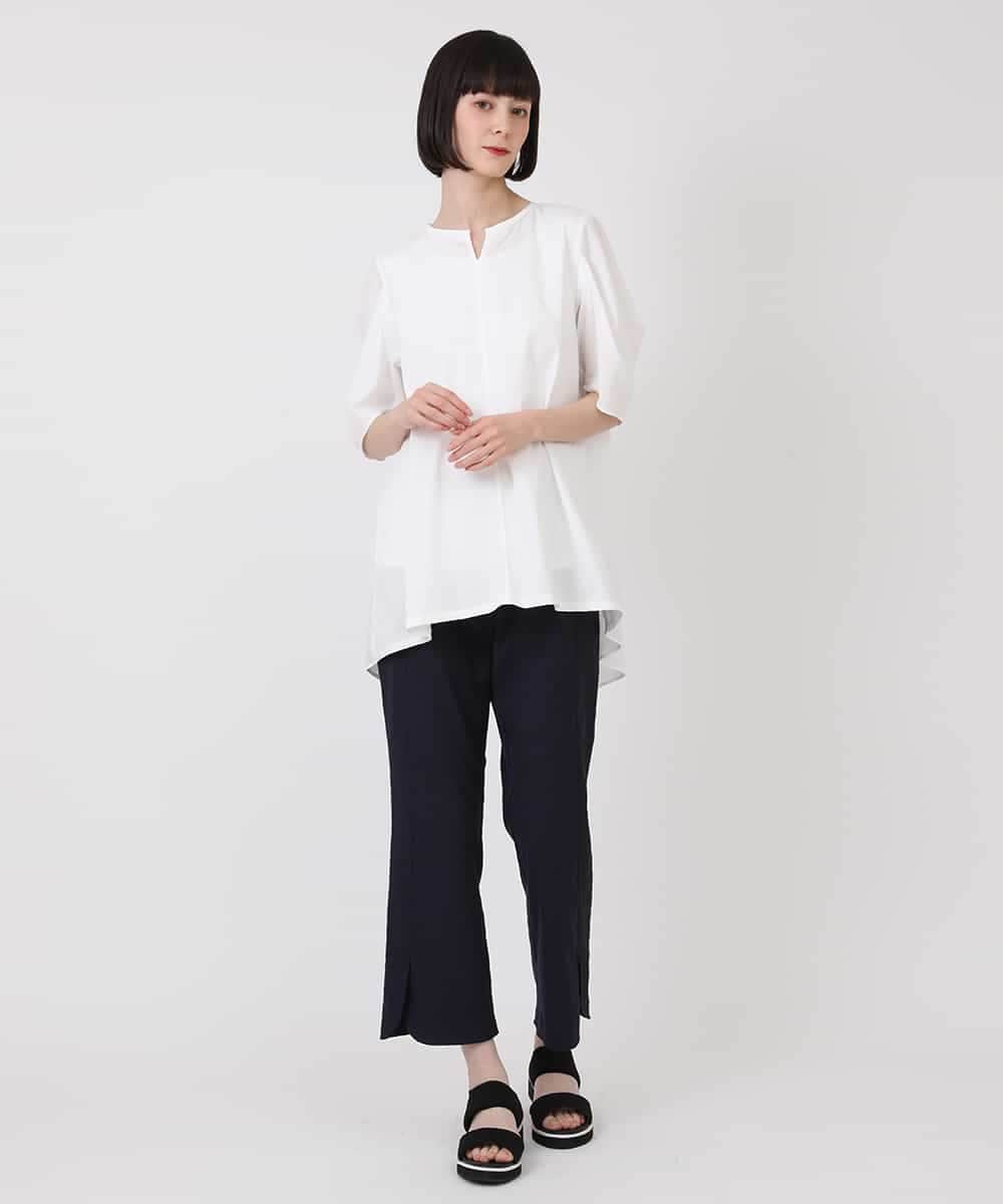 RLKHV16180 HIROKO BIS GRANDE(ヒロコ ビス グランデ) 【大きいサイズ】袖コンシャスドッキングTシャツ /洗濯機で洗える ブラック