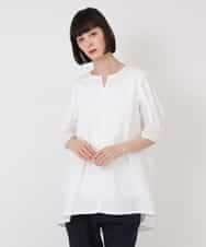 RLKHV16180 HIROKO BIS GRANDE(ヒロコ ビス グランデ) 【大きいサイズ】袖コンシャスドッキングTシャツ /洗濯機で洗える ブラック