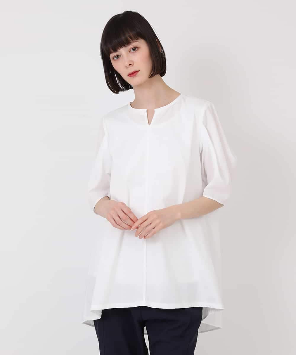 RLKHV16180 HIROKO BIS GRANDE(ヒロコ ビス グランデ) 【大きいサイズ】袖コンシャスドッキングTシャツ /洗濯機で洗える ブラック