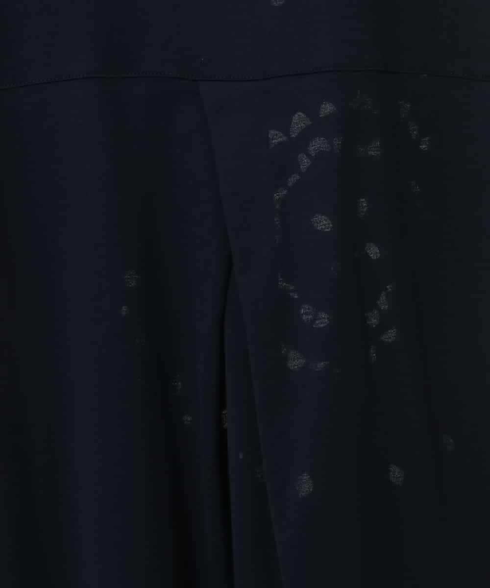 RLKHV23250 HIROKO BIS GRANDE(ヒロコ ビス グランデ) 【大きいサイズ】カットワーク刺繍デザインロングTシャツ /洗濯機で洗える ネイビー