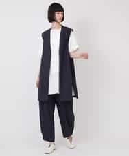 RLKHV23250 HIROKO BIS GRANDE(ヒロコ ビス グランデ) 【大きいサイズ】カットワーク刺繍デザインロングTシャツ /洗濯機で洗える ホワイト