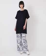 RLKHV23250 HIROKO BIS GRANDE(ヒロコ ビス グランデ) 【大きいサイズ】カットワーク刺繍デザインロングTシャツ /洗濯機で洗える ホワイト