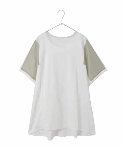 RLKIE02200 HIROKO BIS GRANDE ラメテープドッキングデザインチュニックカットソー