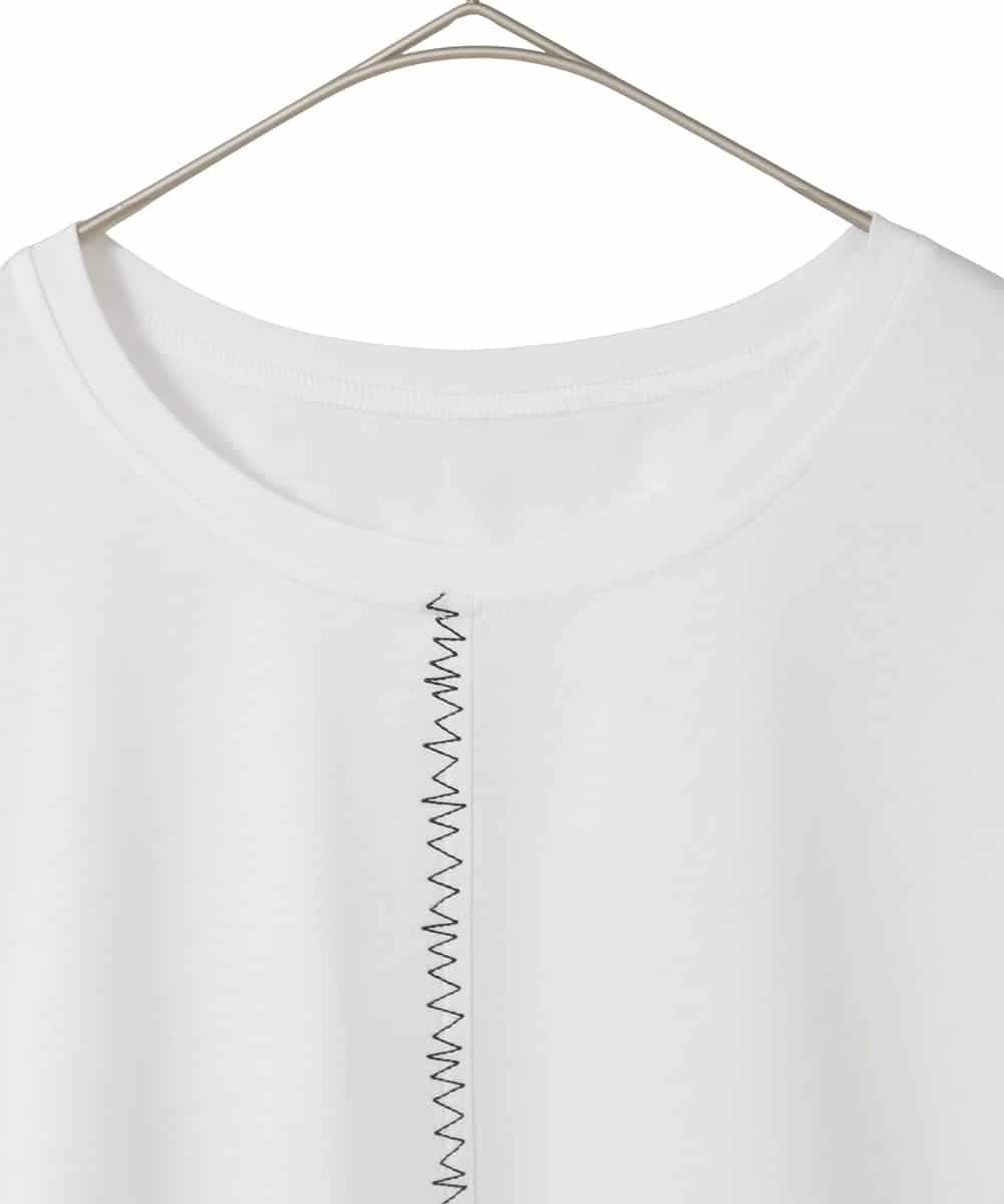 RLKIE10210 HIROKO BIS GRANDE(ヒロコ ビス グランデ) 【大きいサイズ/接触冷感】ミシンステッチボクシーシルエットTシャツ /洗える ホワイト