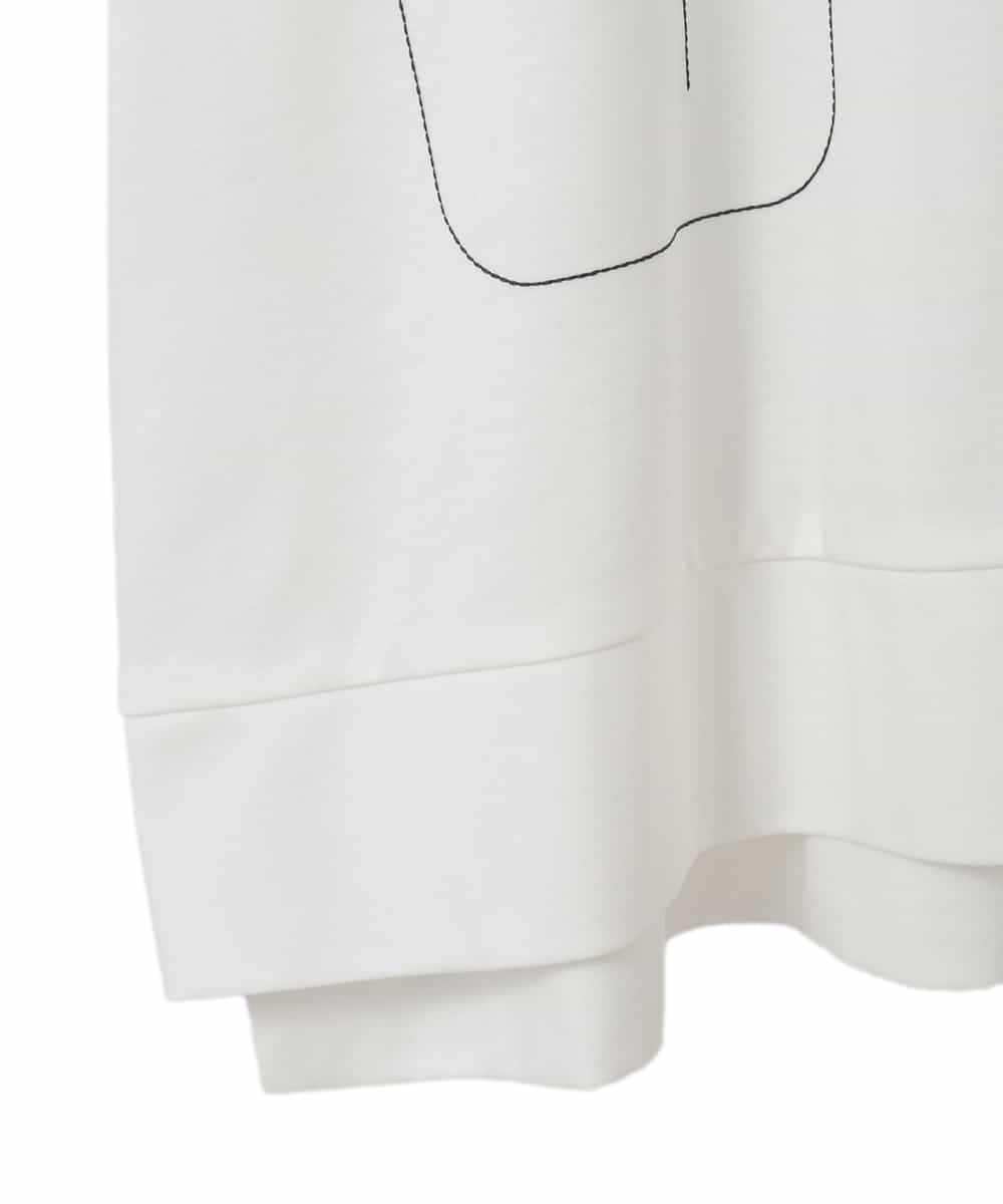 RLKIE10210 HIROKO BIS GRANDE(ヒロコ ビス グランデ) 【大きいサイズ/接触冷感】ミシンステッチボクシーシルエットTシャツ /洗える ホワイト