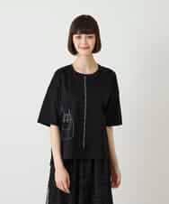 RLKIE10210 HIROKO BIS GRANDE(ヒロコ ビス グランデ) 【大きいサイズ/接触冷感】ミシンステッチボクシーシルエットTシャツ /洗える ホワイト