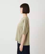 RLKIE10210 HIROKO BIS GRANDE(ヒロコ ビス グランデ) 【大きいサイズ/接触冷感】ミシンステッチボクシーシルエットTシャツ /洗える ホワイト