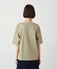 RLKIE10210 HIROKO BIS GRANDE(ヒロコ ビス グランデ) 【大きいサイズ/接触冷感】ミシンステッチボクシーシルエットTシャツ /洗える ホワイト