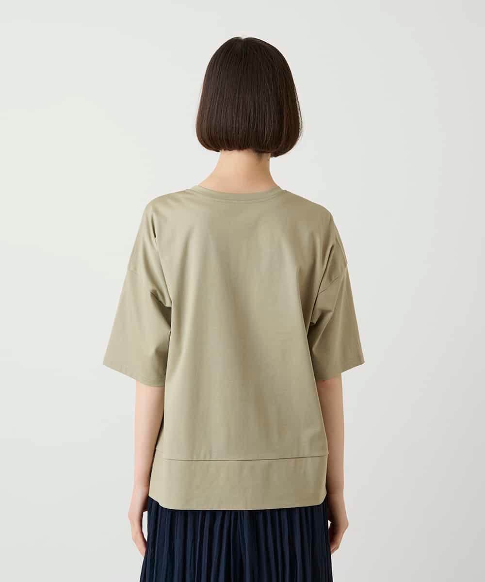 RLKIE10210 HIROKO BIS GRANDE(ヒロコ ビス グランデ) 【大きいサイズ/接触冷感】ミシンステッチボクシーシルエットTシャツ /洗える ホワイト