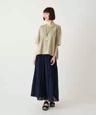 RLKIE10210 HIROKO BIS GRANDE(ヒロコ ビス グランデ) 【大きいサイズ/接触冷感】ミシンステッチボクシーシルエットTシャツ /洗える ホワイト