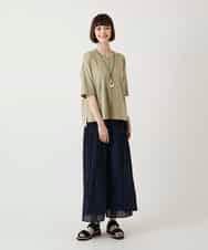 RLKIE10210 HIROKO BIS GRANDE(ヒロコ ビス グランデ) 【大きいサイズ/接触冷感】ミシンステッチボクシーシルエットTシャツ /洗える ホワイト