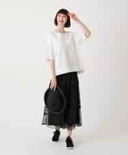 RLKIE10210 HIROKO BIS GRANDE(ヒロコ ビス グランデ) 【大きいサイズ/接触冷感】ミシンステッチボクシーシルエットTシャツ /洗える ホワイト