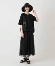 RLKIE10210 HIROKO BIS GRANDE(ヒロコ ビス グランデ) 【大きいサイズ/接触冷感】ミシンステッチボクシーシルエットTシャツ /洗える ホワイト