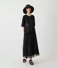 RLKIE10210 HIROKO BIS GRANDE(ヒロコ ビス グランデ) 【大きいサイズ/接触冷感】ミシンステッチボクシーシルエットTシャツ /洗える ホワイト