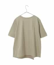 RLKIE11210 HIROKO BIS GRANDE(ヒロコ ビス グランデ) 【接触冷感】異素材切り替えフラワー刺繍デザインTシャツ カーキ