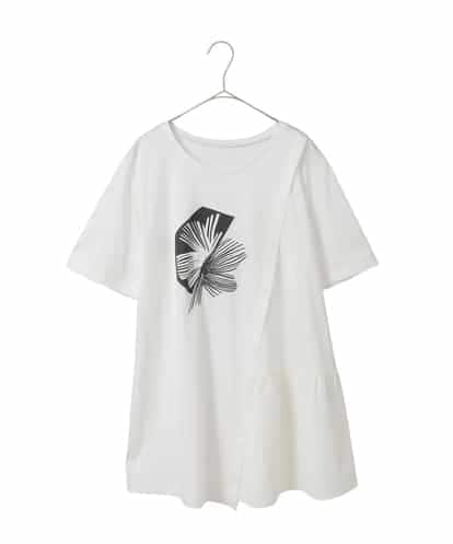 RLKIE12230 HIROKO BIS GRANDE 【接触冷感】刺繍モチーフアシンメトリーチュニックTシャツ