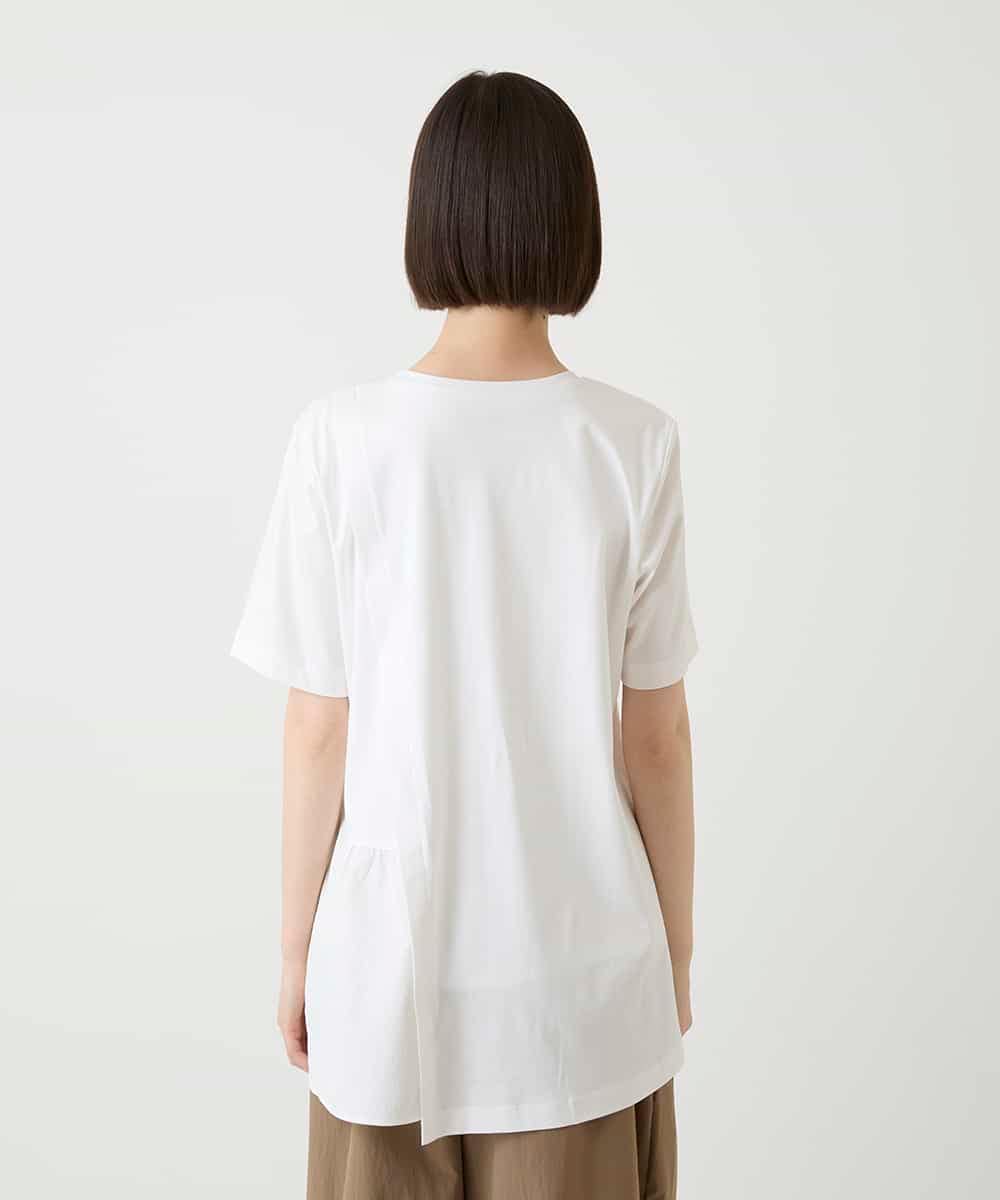 RLKIE12230 HIROKO BIS GRANDE(ヒロコ ビス グランデ) 【大きいサイズ/接触冷感】刺繍モチーフアシンメトリーチュニックTシャツ /洗える ブラック