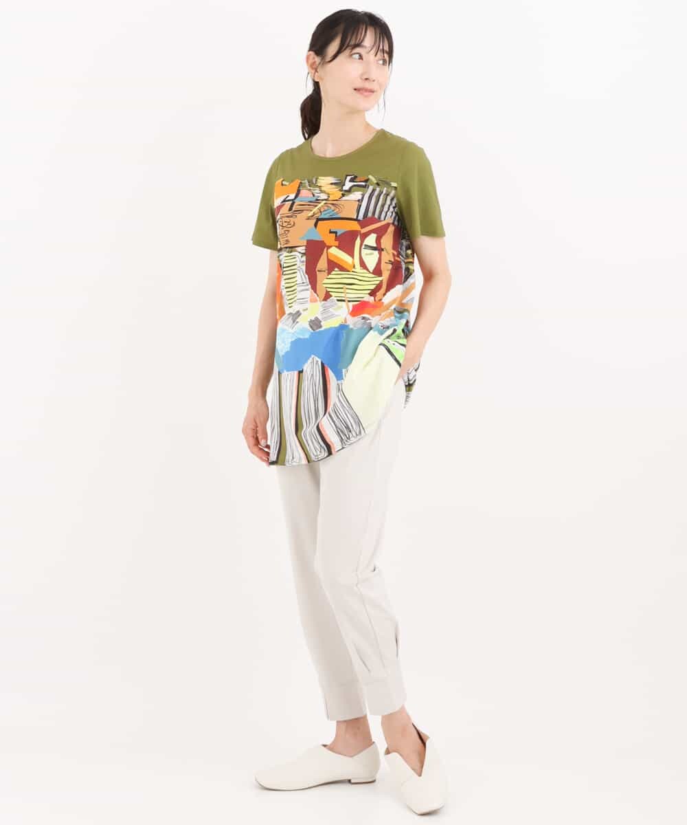 洗える】グラフィカルアートプリントチュニック(カットソー・Tシャツ 