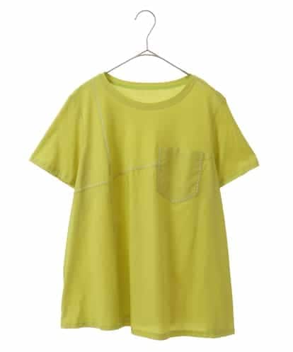 RLKIT10200  【洗濯機で洗える】アクセントステッチ異素材ジョイントTシャツ