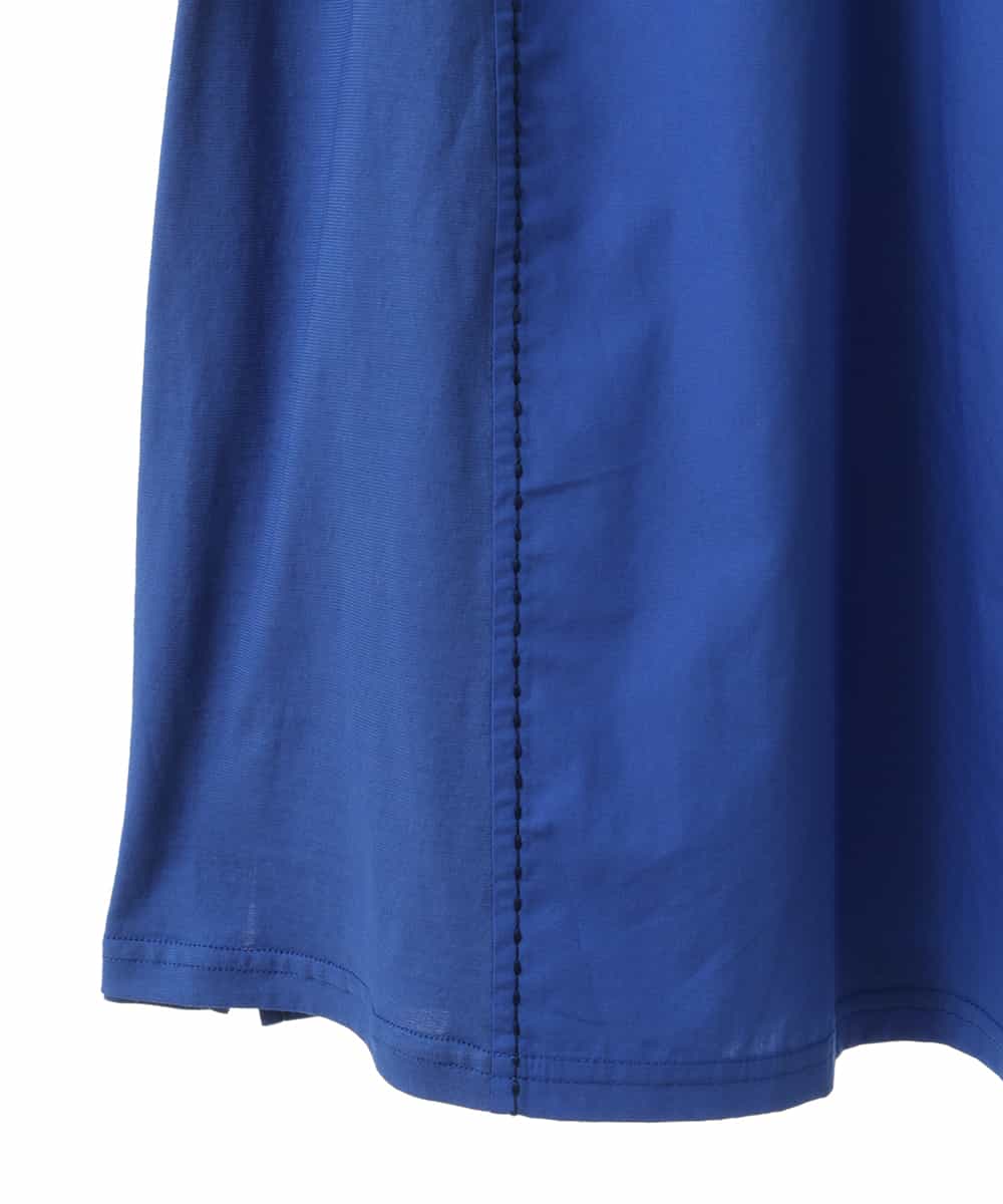 RLKIT10200 HIROKO BIS GRANDE(ヒロコ ビス グランデ) 【洗濯機で洗える】アクセントステッチ異素材ジョイントTシャツ ブルー