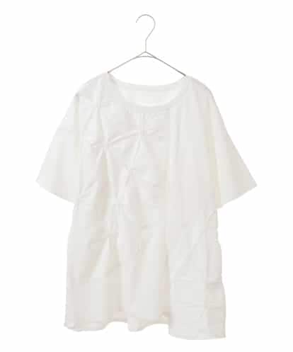 RLKIW12280  【大きいサイズ】スモッキングタック刺繍Tシャツ /洗える