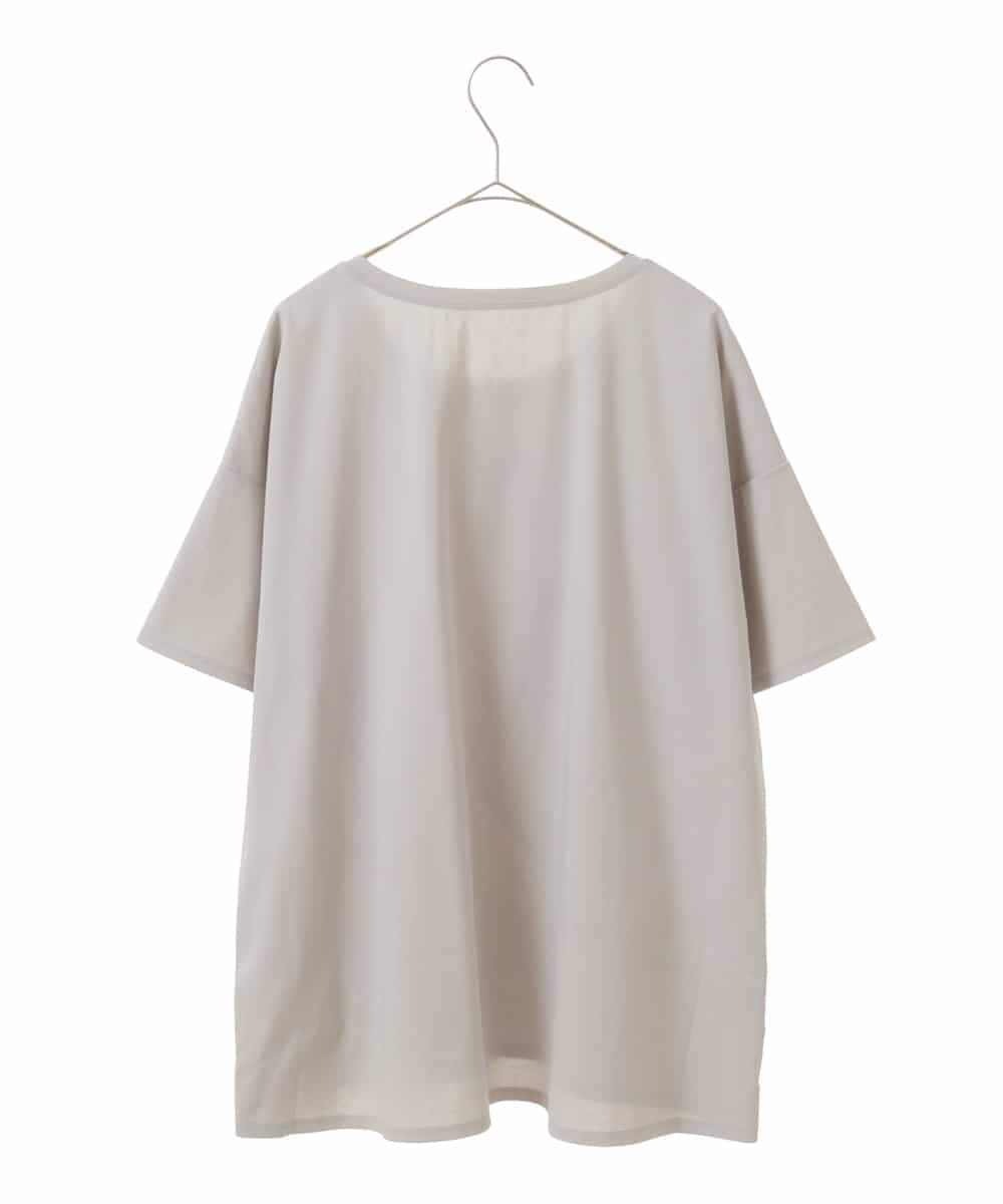 RLKIW12280 HIROKO BIS GRANDE(ヒロコ ビス グランデ) 【大きいサイズ】スモッキングタック刺繍Tシャツ /洗える グレー