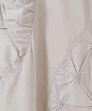 RLKIW12280 HIROKO BIS GRANDE(ヒロコ ビス グランデ) 【大きいサイズ】スモッキングタック刺繍Tシャツ /洗える グレー